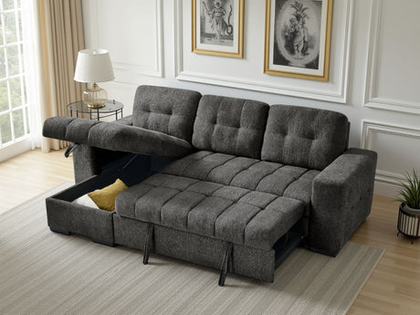 Grey Fabric Universal Corner Chaise Sofabed