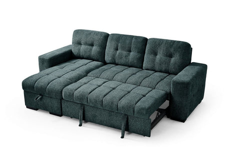 Teal Fabric Universal Corner Chaise Sofabed
