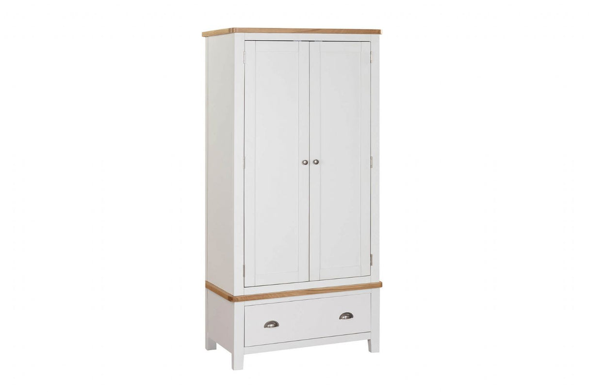 Cashmere Wooden 2 Door 2 Drawer Double Wardrobe Oak Top