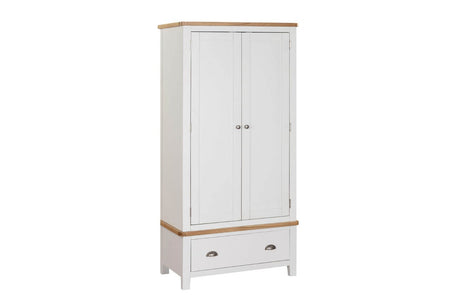 Cashmere Wooden 2 Door 2 Drawer Double Wardrobe Oak Top