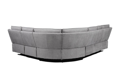 Greige Fabric Large Electric Recliner Corner Sofa Group