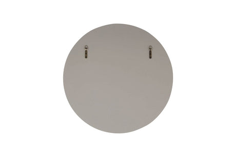 Greige Washed Oak Round Wall Mirror