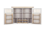 Taupe Wooden Larder Hutch Storage Washed Oak Top