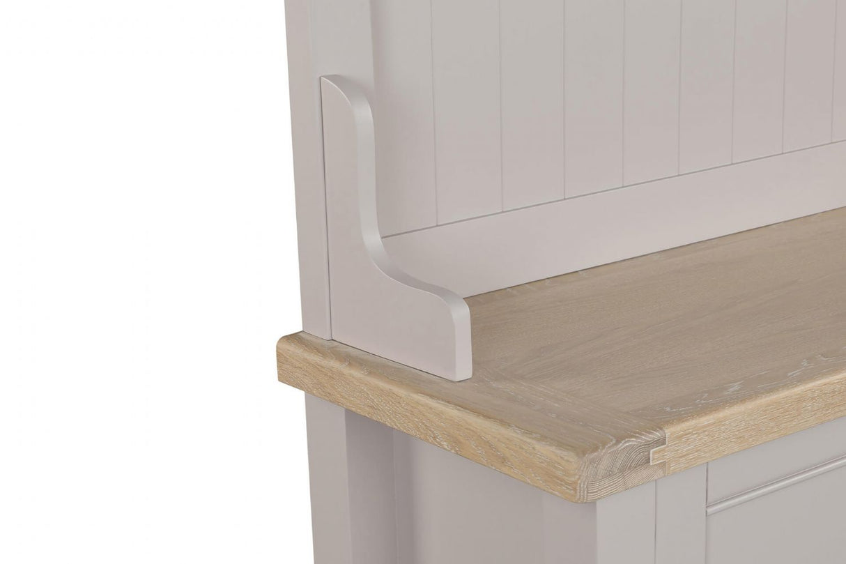 Taupe Wooden Hall Stand with 4 Hooks Washed Oak Top