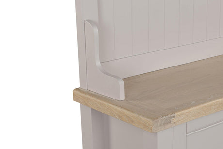 Taupe Wooden Hall Stand with 4 Hooks Washed Oak Top