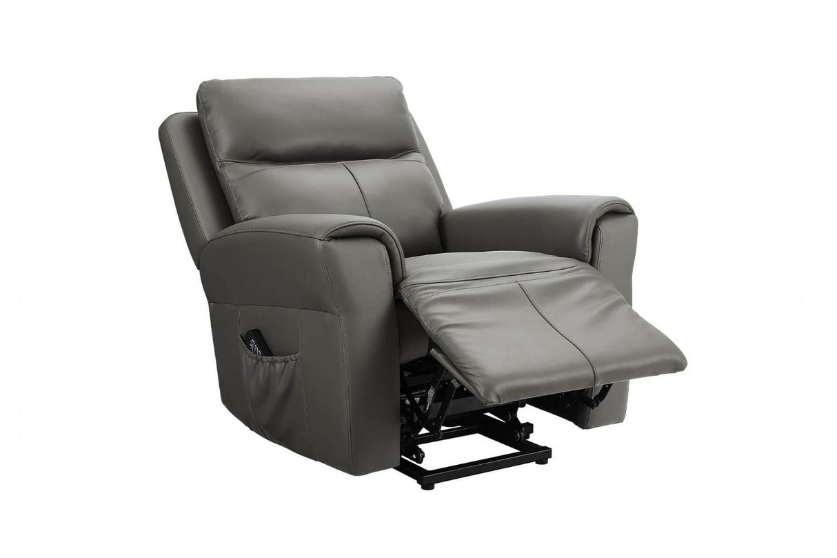 Ash Leather Lift and Rise Dual Motor Electric Recliner