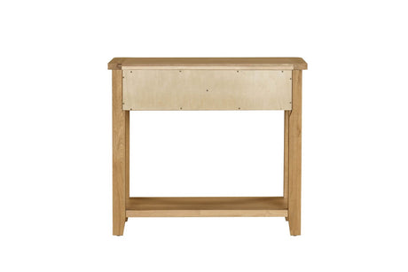 Natural Oak 2 Drawer Console Table with Shelf