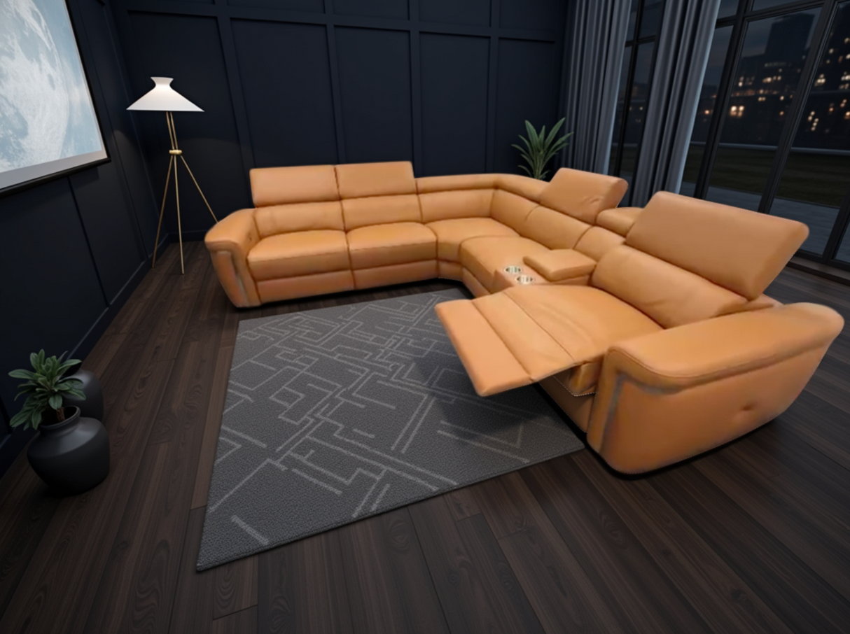 Somerville Electric Recliner Sofa Tan Large Corner - Ready2Go Furniture