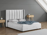 Grey Fabric Double Ottoman Bed Frame