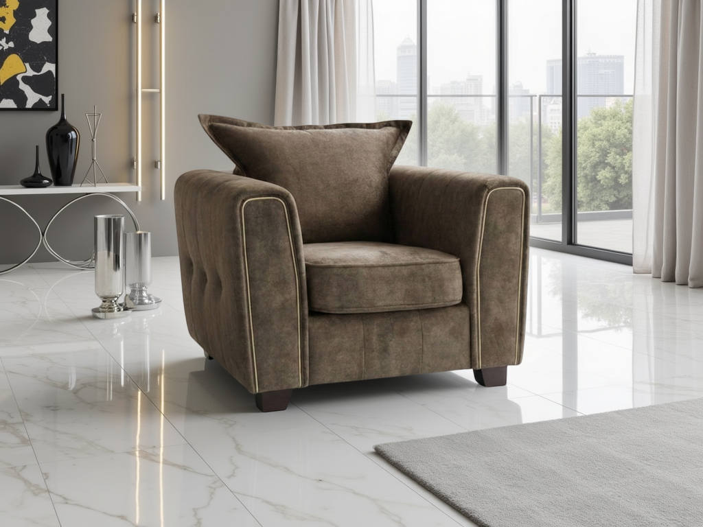 Serena Sofa Brown Armchair - Ready2Go Furniture