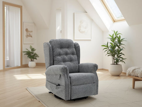Grey Chenille Fabric Electric Lift Riser Recliner Chair
