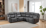 Techtronic Leather Like Bluetooth + Speakers Electric Reclining Corner Sofa With Console