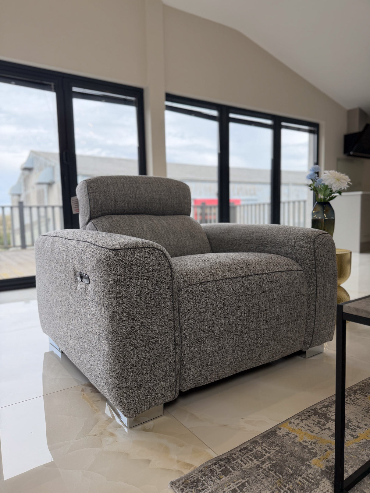 Toronto Electric Recliner Grey Armchair - Ready2Go Furniture