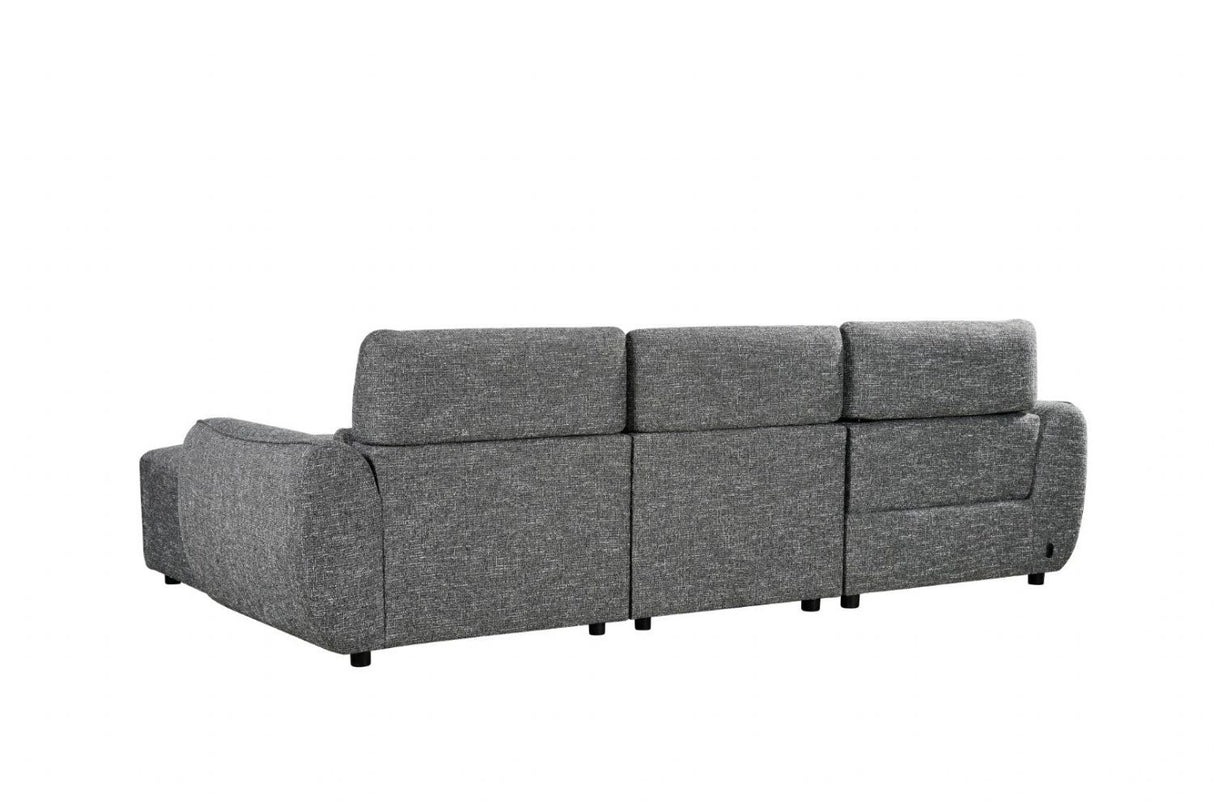 Charcoal Fabric Electric Recliner Corner Sofa RHF