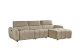 Mocha Fabric Electric Recliner Corner Sofa Right Hand Facing