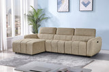 Mocha Fabric Electric Recliner Corner Sofa Left Hand Facing