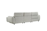 Silver Woven Fabric Left Hand Facing Electric Recliner Sofa