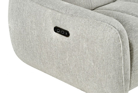 Silver Fabric Electric Recliner Corner Sofa Right Hand Sofa