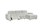 Silver Fabric Electric Recliner Corner Sofa Right Hand Sofa