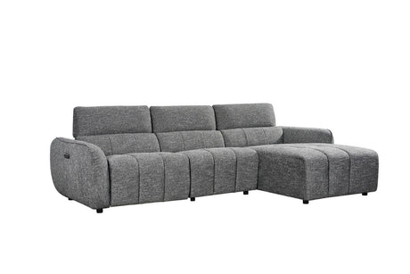 Charcoal Fabric Electric Recliner Corner Sofa RHF