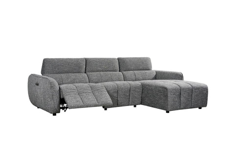 Charcoal Fabric Electric Recliner Corner Sofa RHF