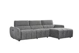 Charcoal Fabric Electric Recliner Corner Sofa RHF