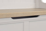 Taupe Wooden Hall Stand with 4 Hooks Washed Oak Top