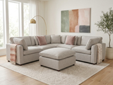 Santorini Sofa Grey Large Corner with Footstool - Ready2Go Furniture