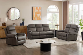 Truffle Leather Large 3 Seater Sofa with Cushioned Arms