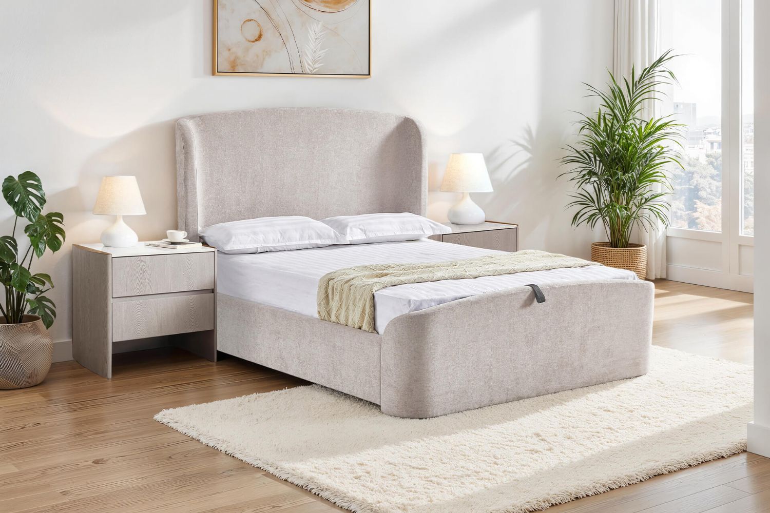Blaire 6' Ottoman Bed Cream (Nett)