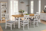 Cashmere Wooden Extending Dining Table Oak Top 120 to 160cm