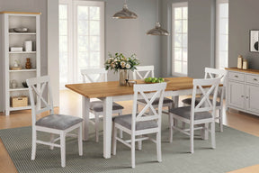 Cashmere Wooden Extending Dining Table Oak Top 160 to 200cm