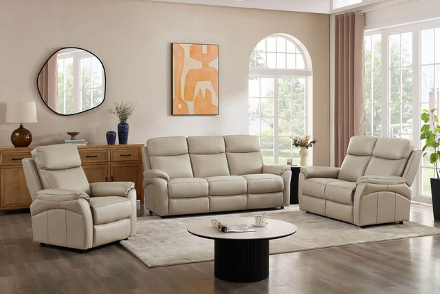 Cashmere Leather Large 3 Seater Sofa with Cushioned Arms
