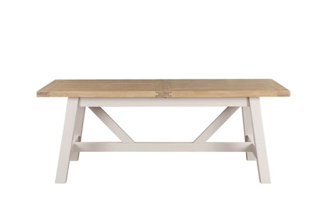Taupe Wooden Oak Top Refectory Large Extending Dining Table