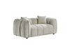 Beige Fabric Channel Tufted Design 2 Seater Sofa