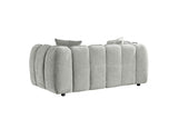 Grey Fabric Channel Tufted 2 Seater Sofa