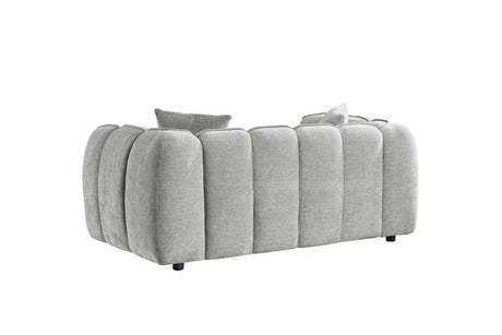 Grey Fabric Channel Tufted 2 Seater Sofa
