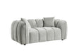 Grey Fabric Channel Tufted 2 Seater Sofa