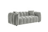 Grey Fabric Channel Tufted Design 3 Seater Sofa