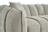 Beige Fabric Channel Tufted Design 3 Seater Sofa