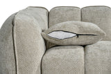 Beige Fabric Channel Tufted Design 3 Seater Sofa
