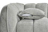 Grey Fabric Channel Tufted Design 3 Seater Sofa