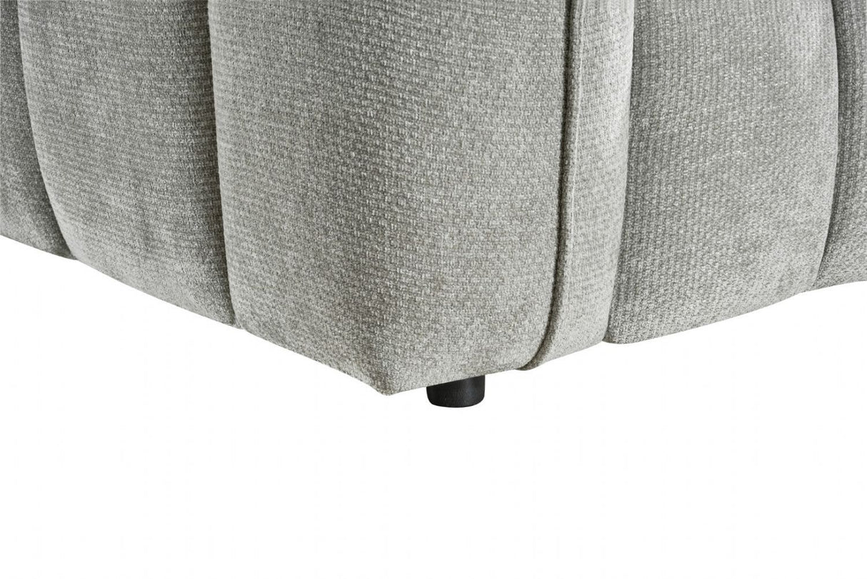 Grey Fabric Channel Tufted 2 Seater Sofa