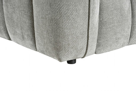 Grey Fabric Channel Tufted Design 3 Seater Sofa