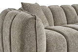 Mocha Fabric Channel Tufted Design 3 Seater Sofa