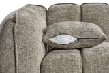 Mocha Fabric Channel Tufted Design 3 Seater Sofa