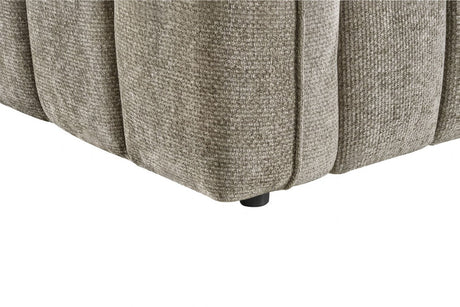 Mocha Fabric Channel Tufted Design 3 Seater Sofa