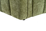 Olive Green Fabric Channel Tufted Design 3 Seater Sofa
