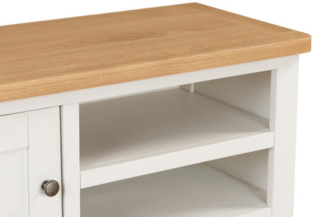 Cashmere Wooden 1 Door TV Media Unit Oak Top 2 Open Shelves