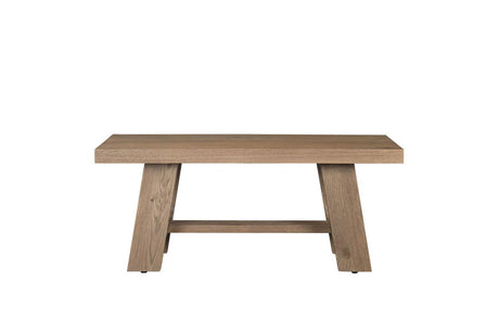 Cashew Oak Rustic Narrow Coffee Table with Shelf